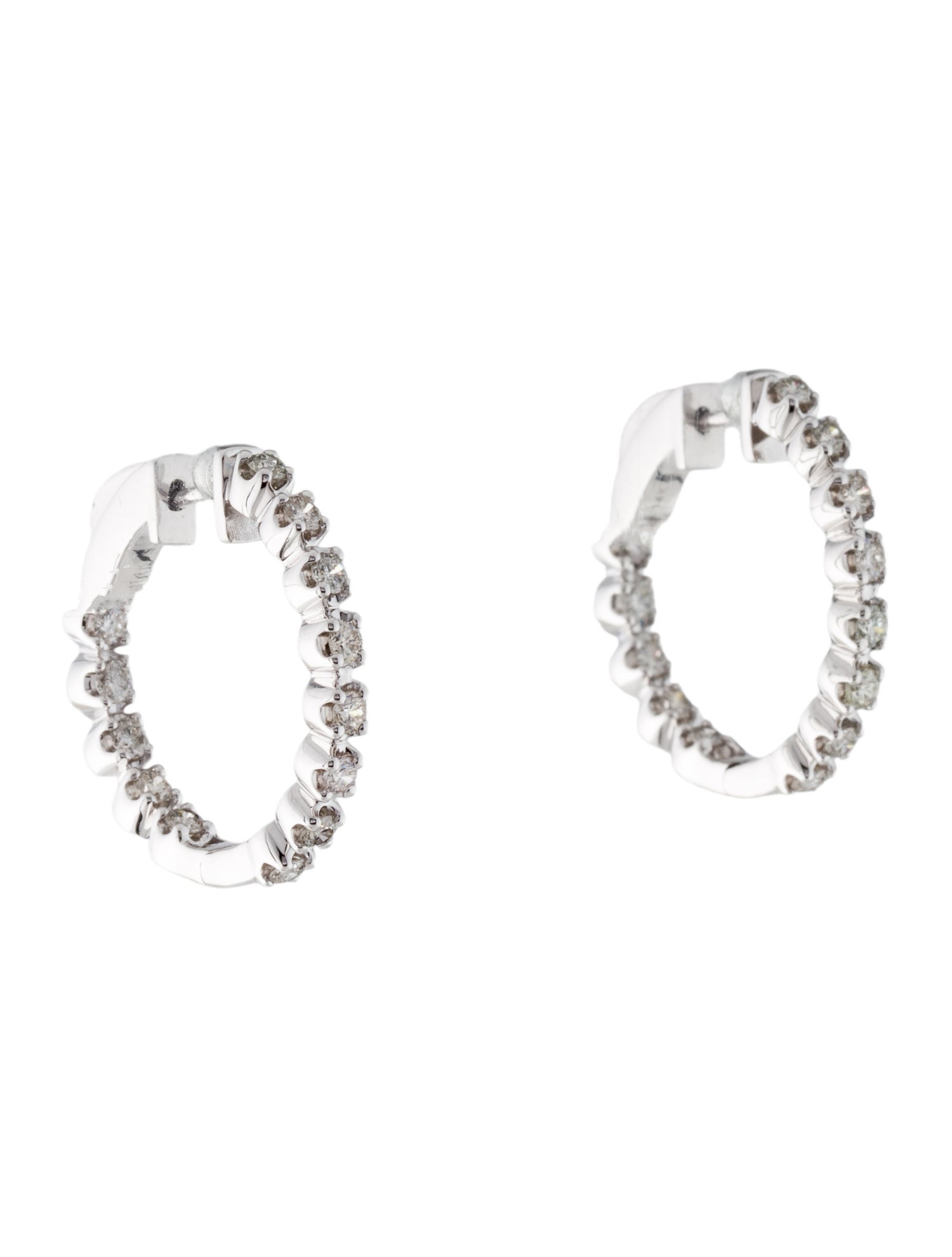 Earrings 14K 1.00ctw Diamond Inside-Out Hoop Earrings