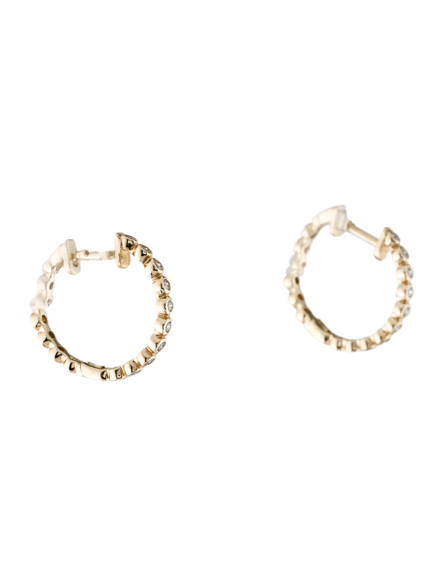 Earrings 14K Diamond Hoop Earrings