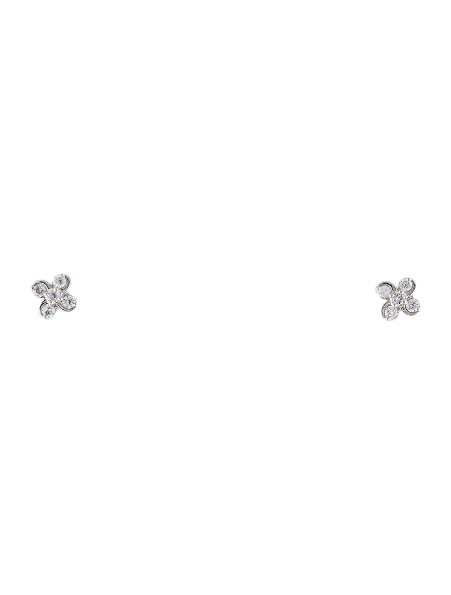Earrings 14K Diamond Flower Stud Earrings