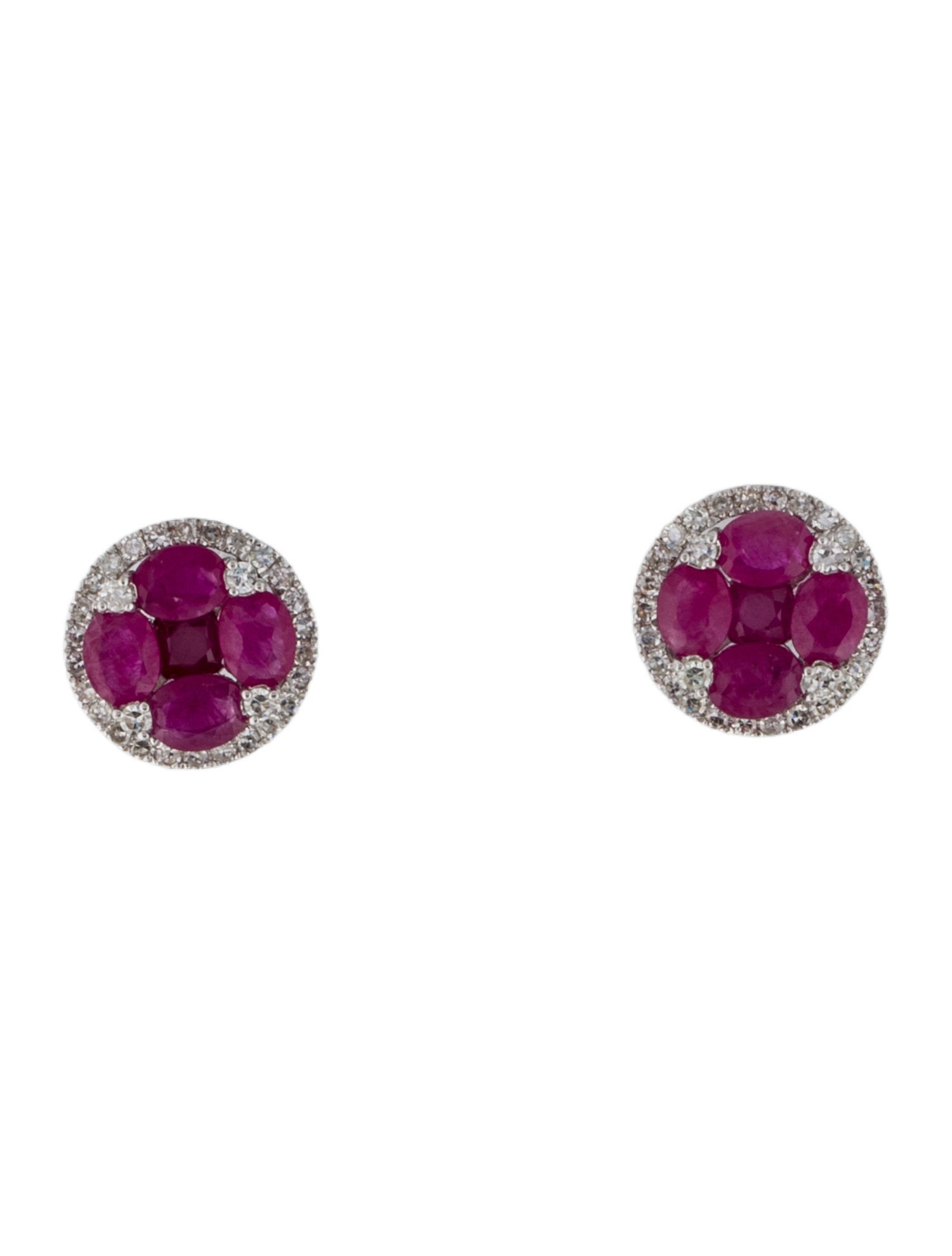Earrings 14K 1.73ctw Ruby & Diamond Stud