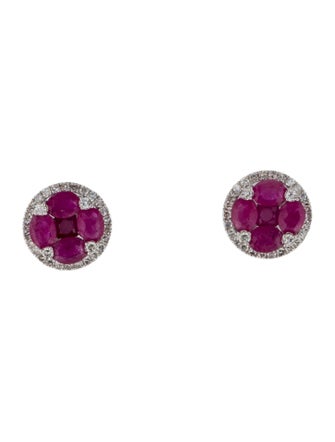 Earrings 14K 1.73ctw Ruby & Diamond Stud Earrings