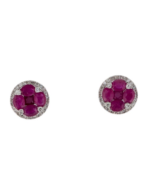 Earrings 14K 1.73ctw Ruby & Diamond Stud Earrings