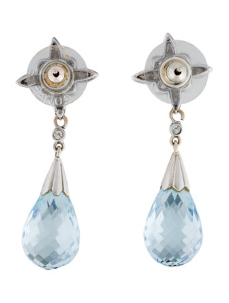 Earrings 18K Topaz & Diamond Drop Earrings