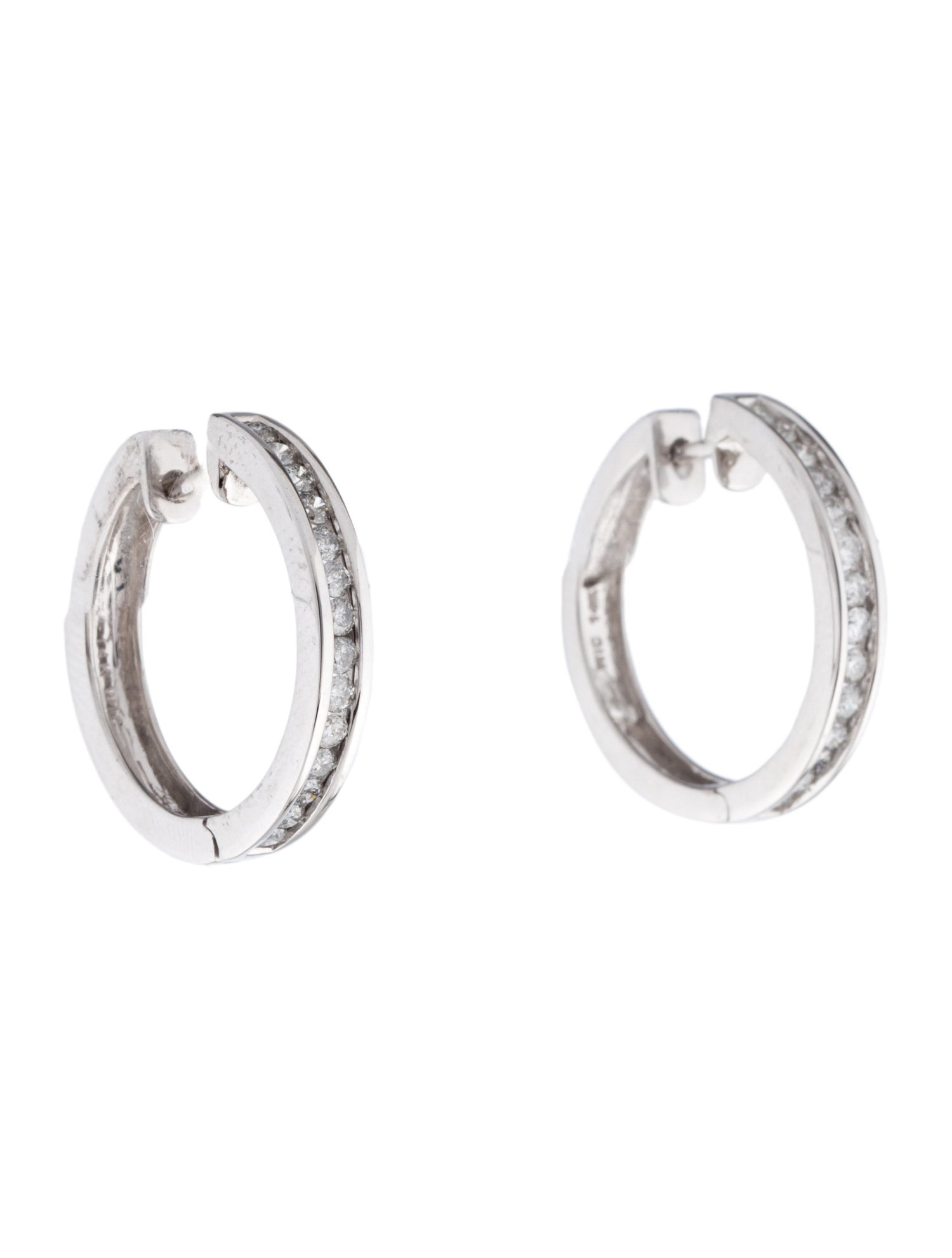 Earrings 14K Diamond Hoop Earrings