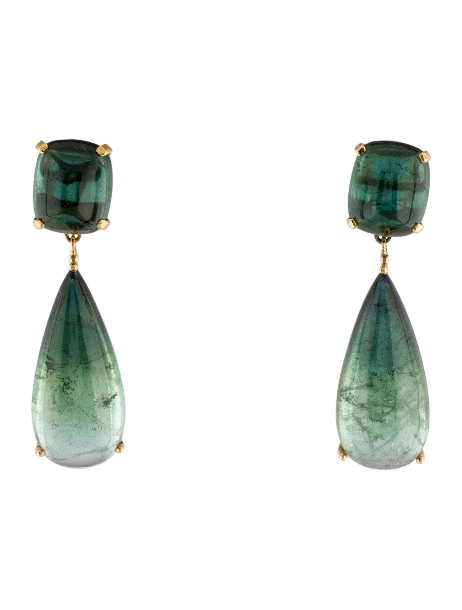 Earrings 14K 43.1ctw Tourmaline Drop Earclips