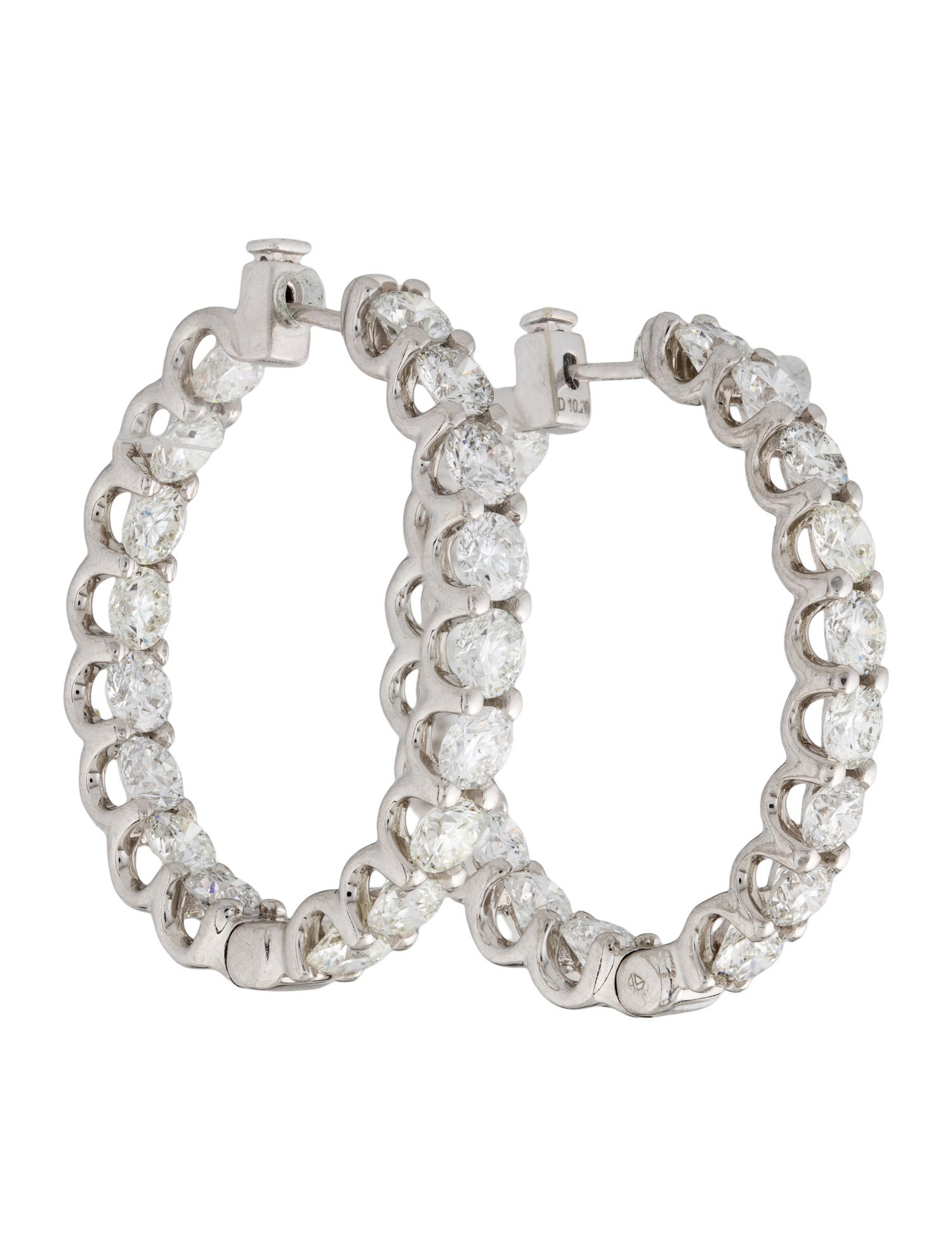 Earrings 14K 10.20ctw Diamond Inside-Outside Hoop