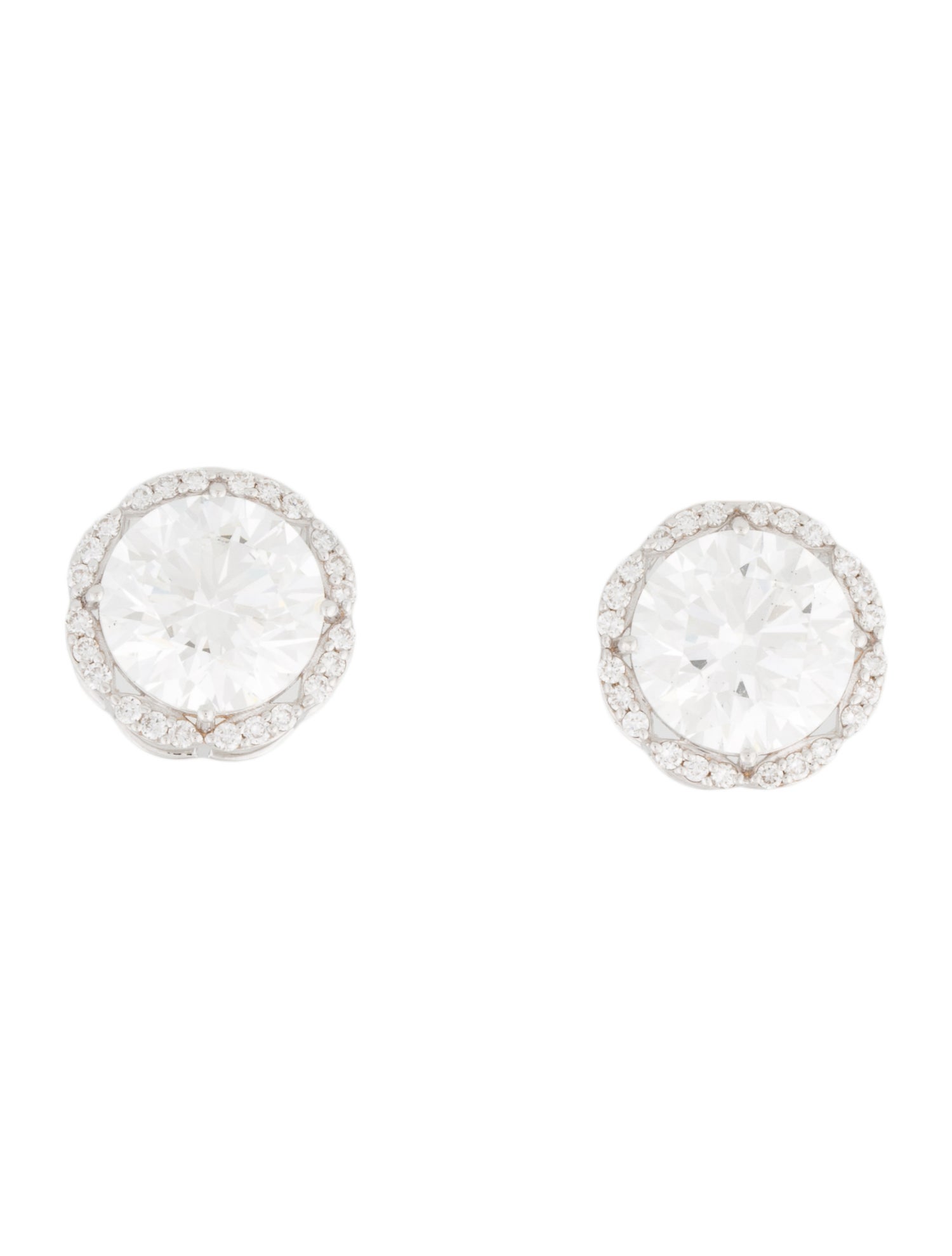 Earrings 14K 9.79ctw Lab-Grown Diamond Halo Set Stud