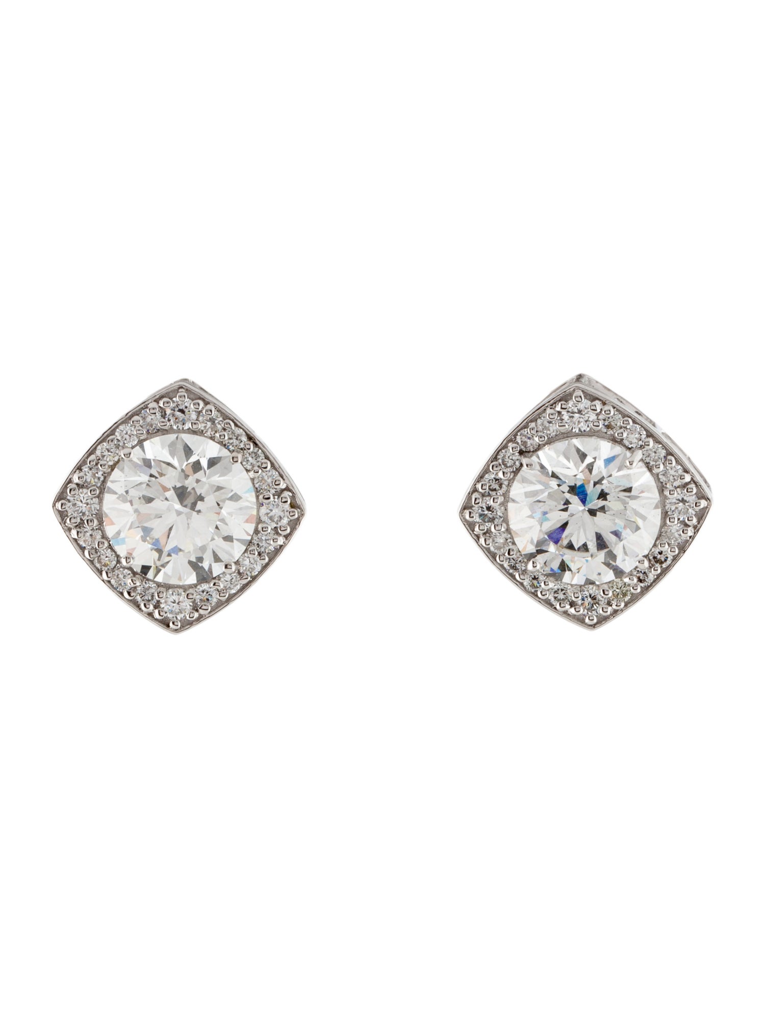 Earrings 14K 6.27ctw Lab-Grown Diamond Halo Set Stud