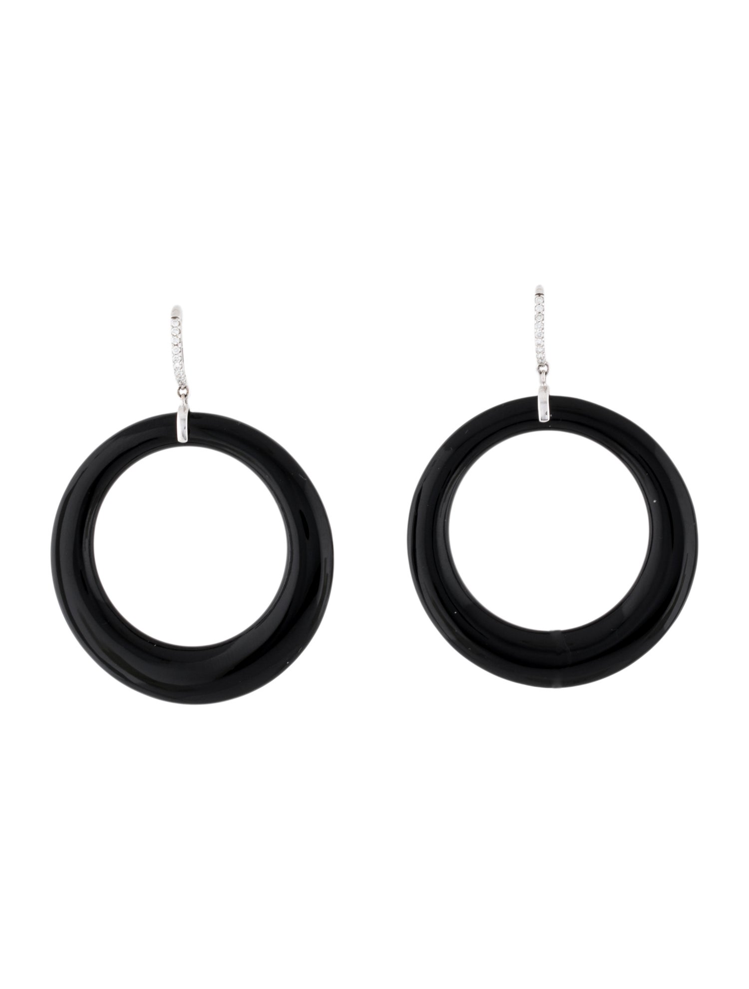 Earrings 18K Onyx & Diamond Drop Earrings