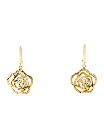 Earrings 14K Faceted Rose Drop Earrings