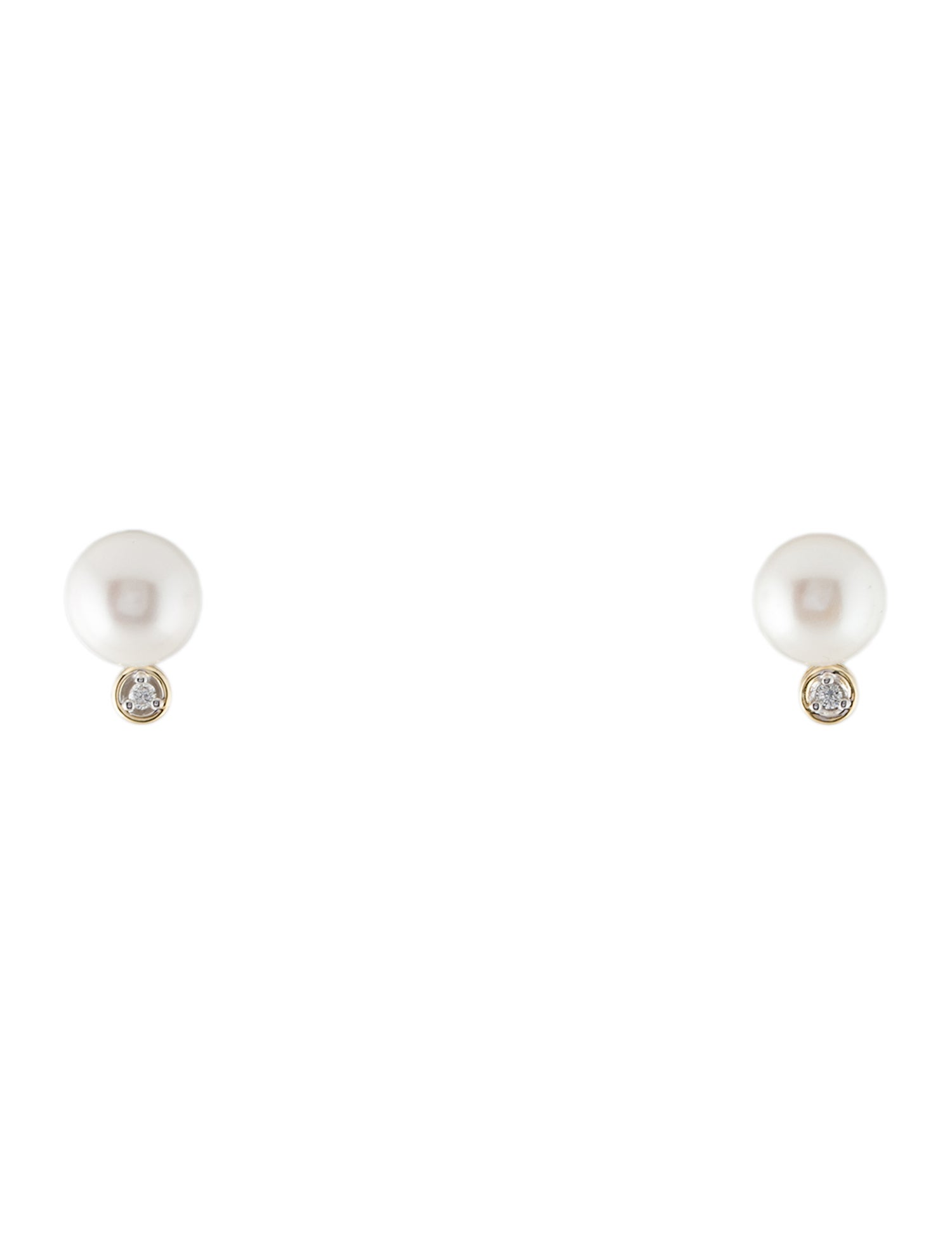 Earrings 14K Pearl & Diamond Studs