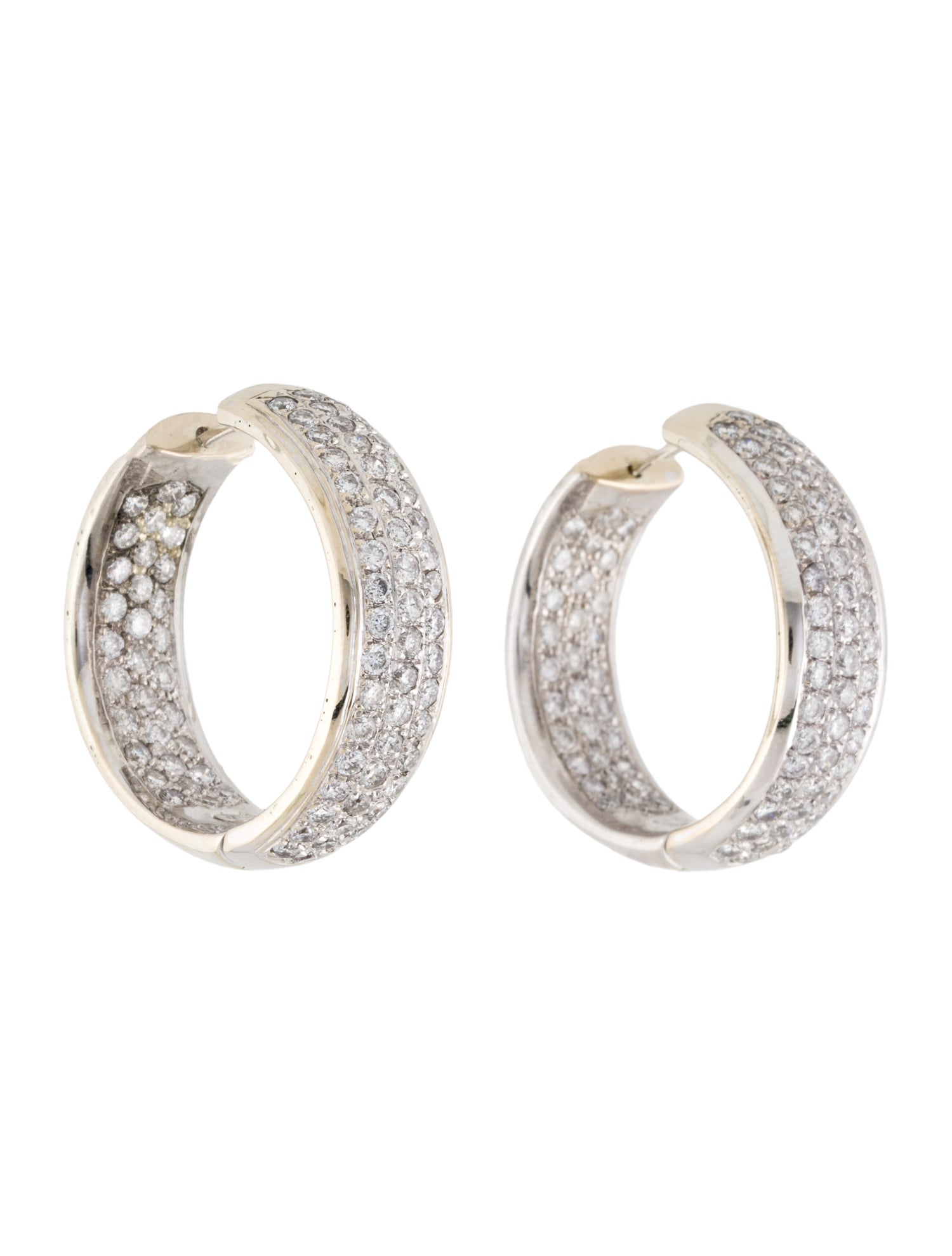 Earrings 14K 5.76ctw Diamond Pavé Hoop