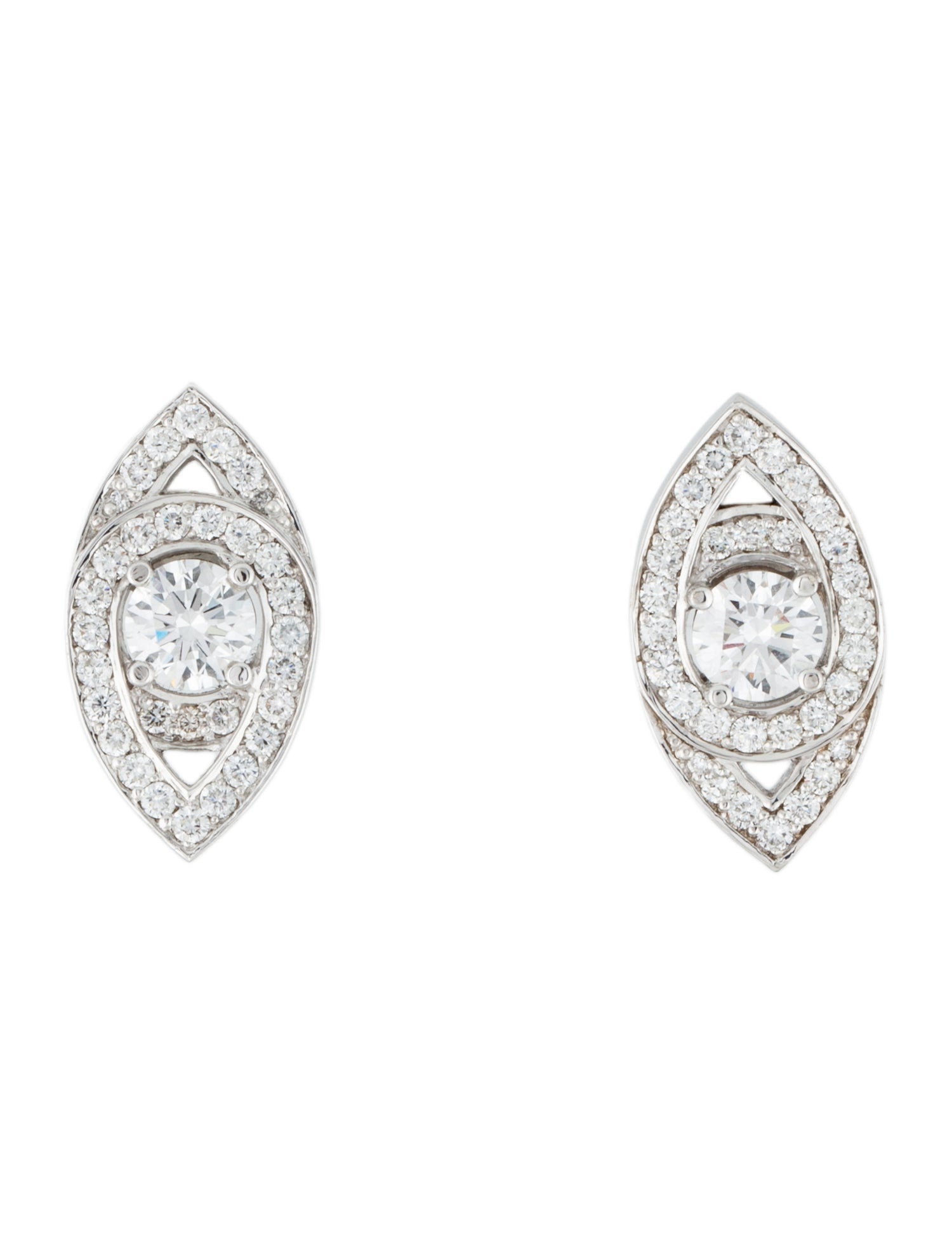 Earrings ADADIAMONDS 18K 2.75ctw Lab-Grown Diamonds Marquise Eye Stud