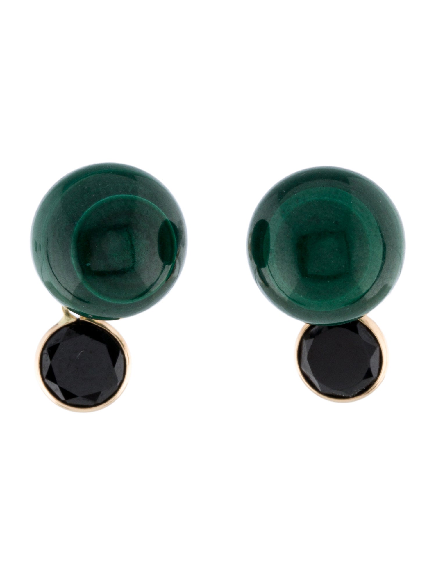Earrings 14K Malachite & Spinel Drop Earrings