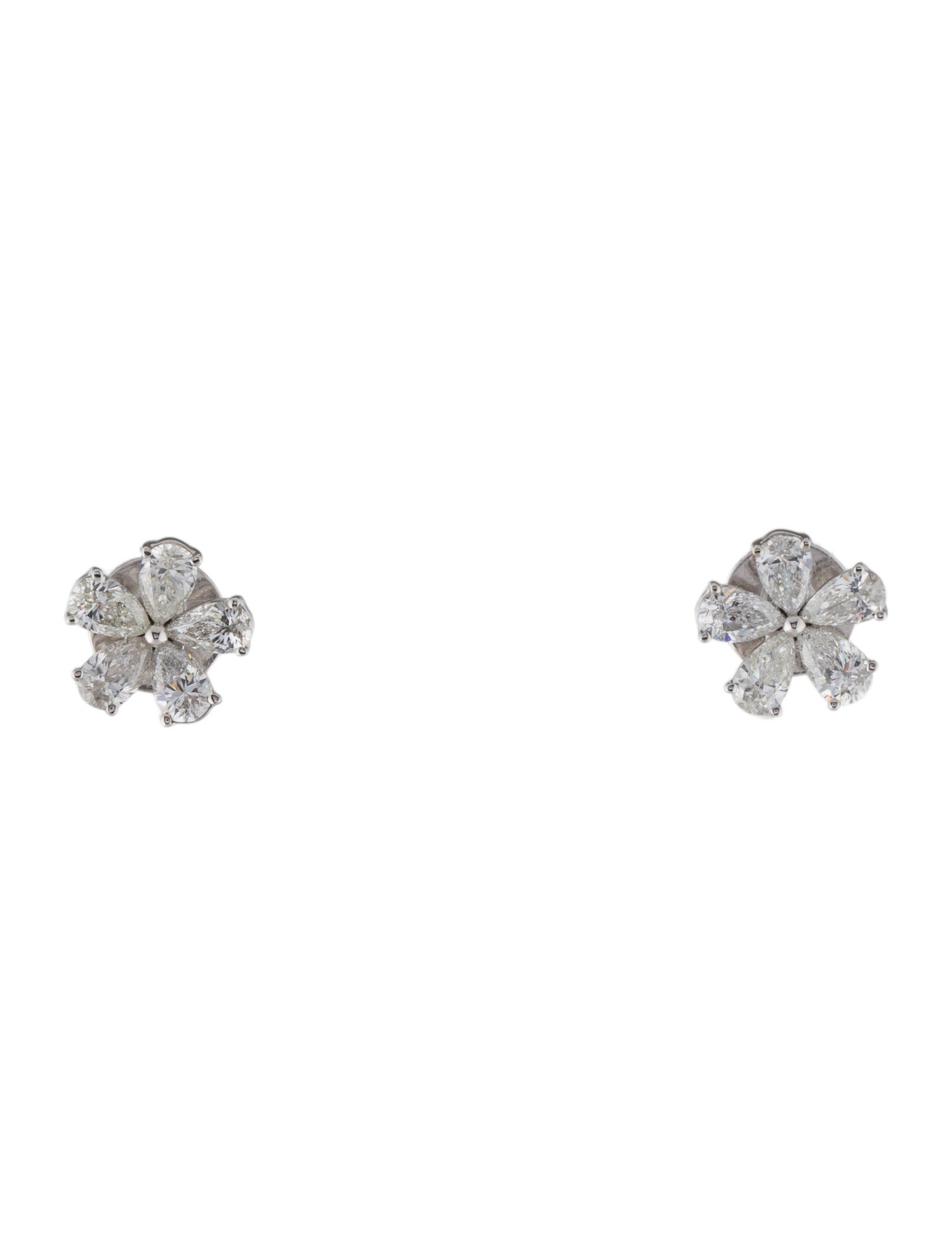 Earrings 14K 1.12ctw Diamond Floral Stud