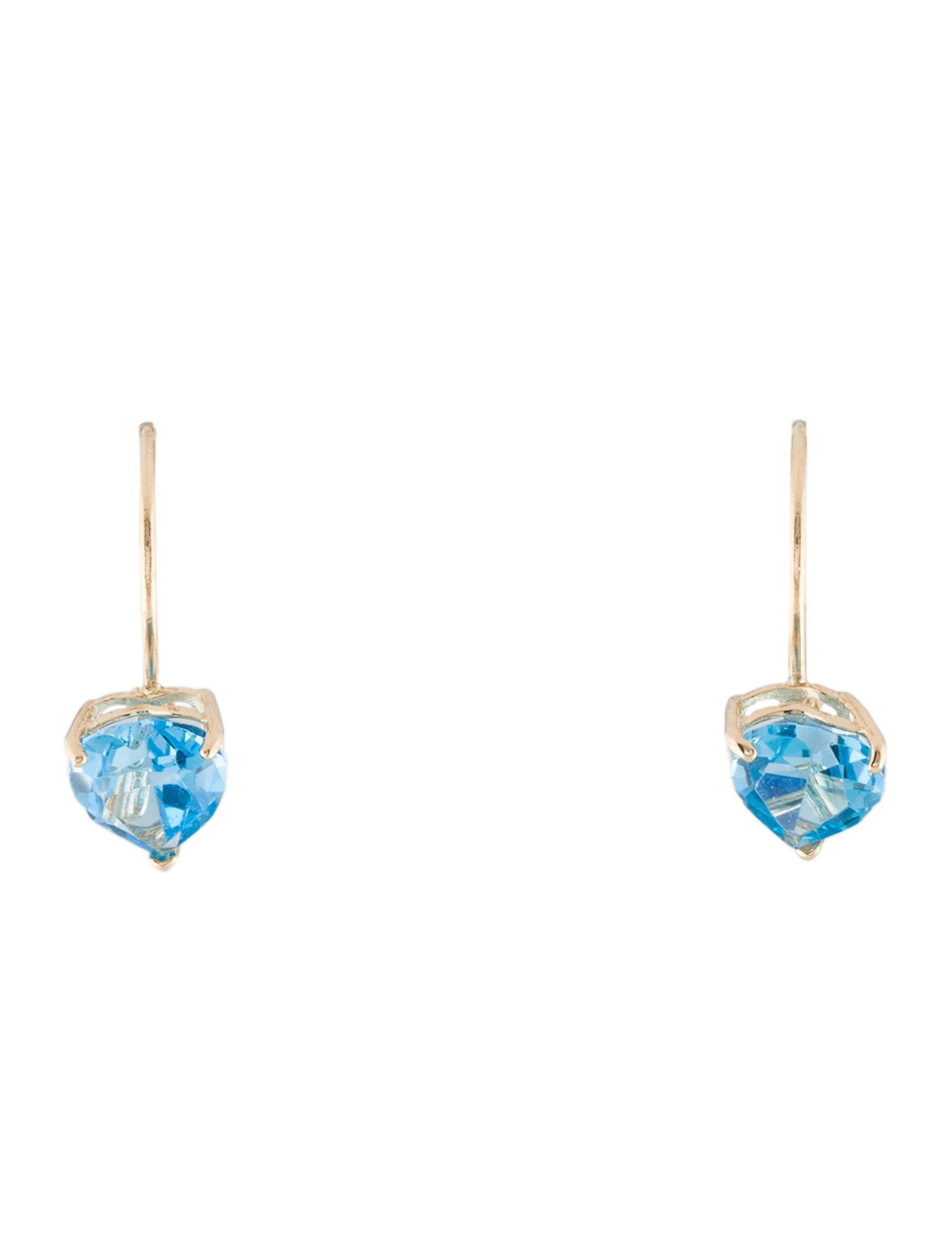 Earrings 14K 2.24ctw Topaz Heart Solitaire Drop Earrings