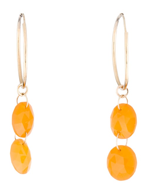 Earrings 14K Carnelian Enhancers & Hoop Drop Earrings