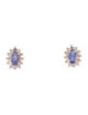 Earrings 14K Tanzanite & Diamond Stud Earrings