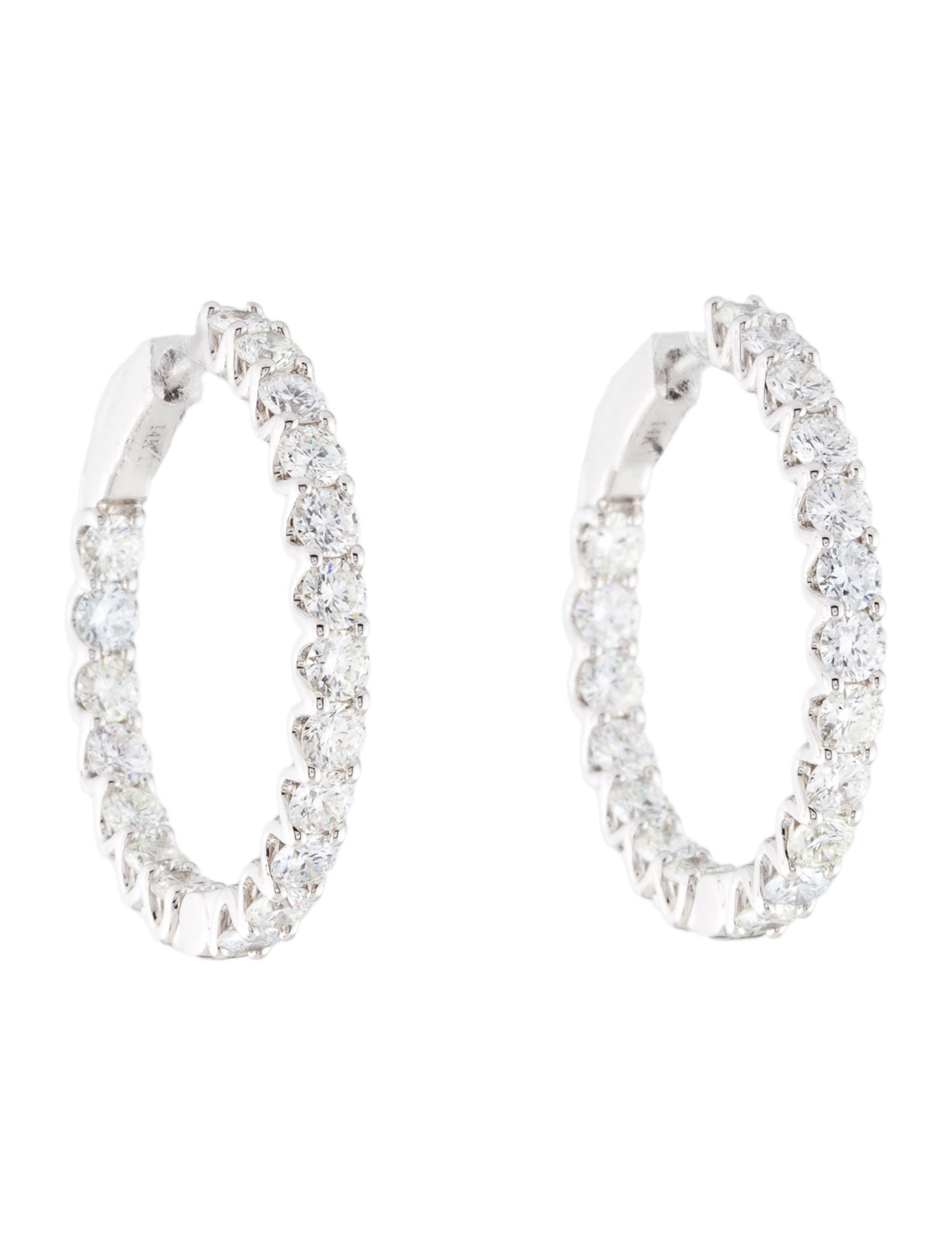 Earrings 14K Lab-Grown Diamond Inside Out Hoop Earrings