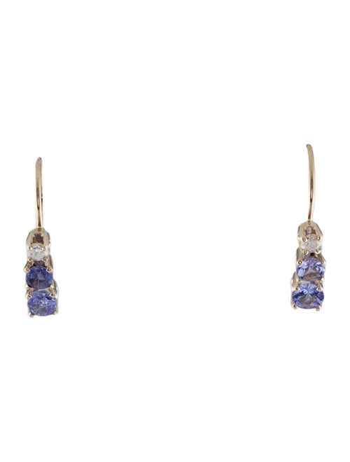 Earrings 14K Tanzanite.& Diamond Drop Earrings