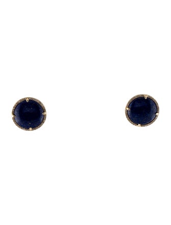 Earrings 14K 9.06ctw Lapis Lazuli & Diamond Stud Earrings