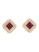 Earrings 18K Ruby & Diamond Earclips
