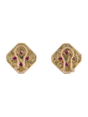 Earrings 18K Ruby & Diamond Earclips