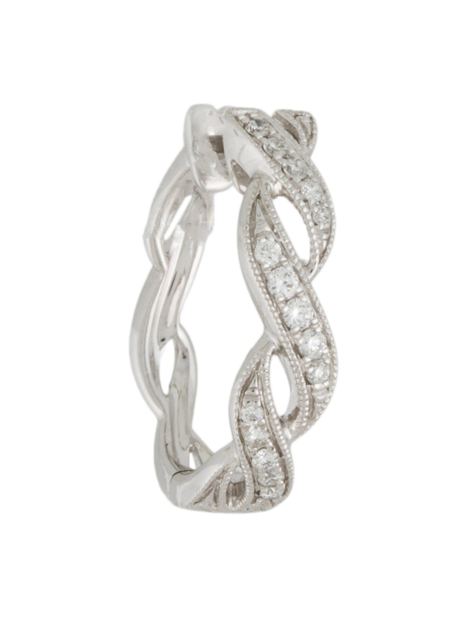 Earrings 14K Diamond Twisted Huggie Single Earring