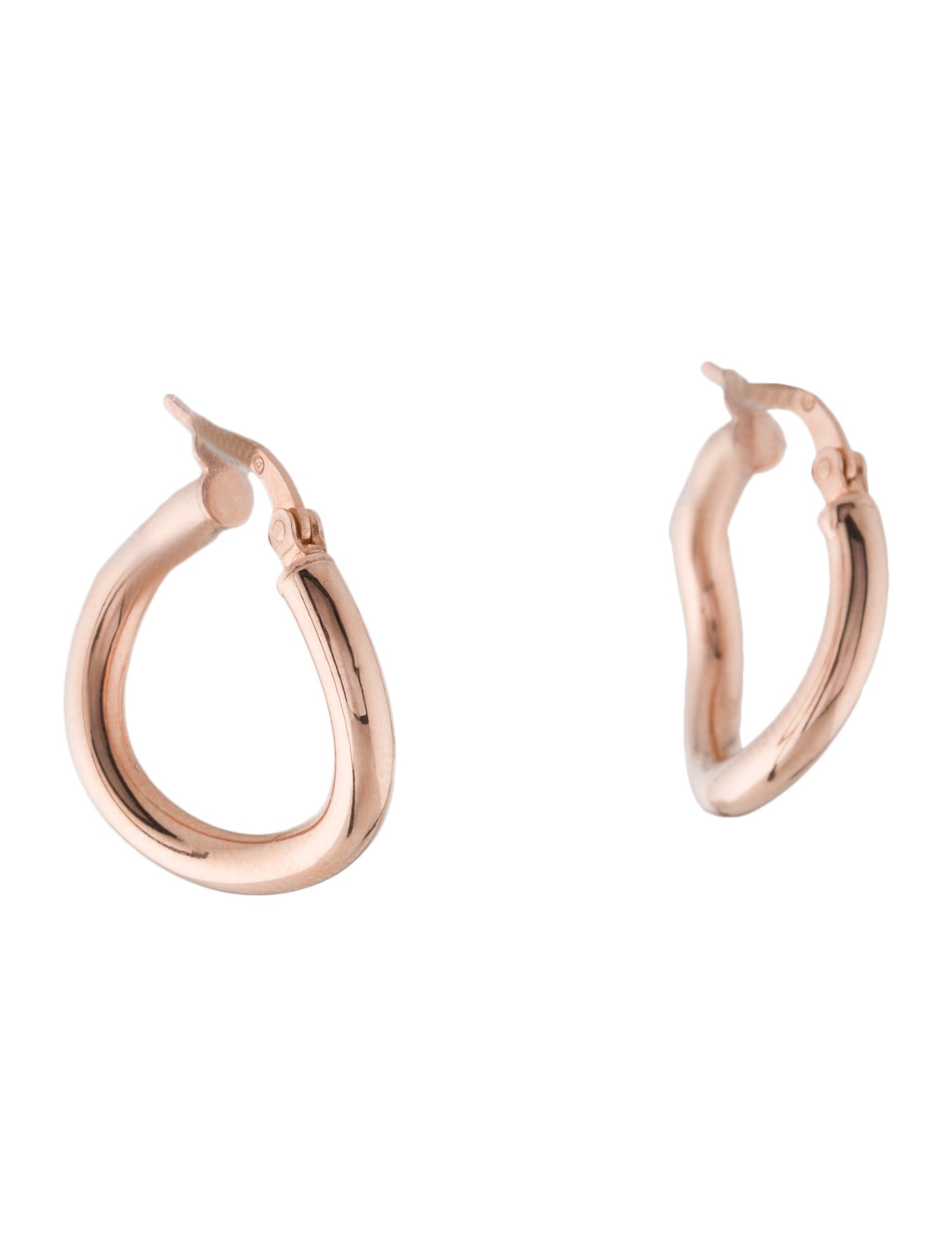 Earrings 14K Wavy Hoop Earrings