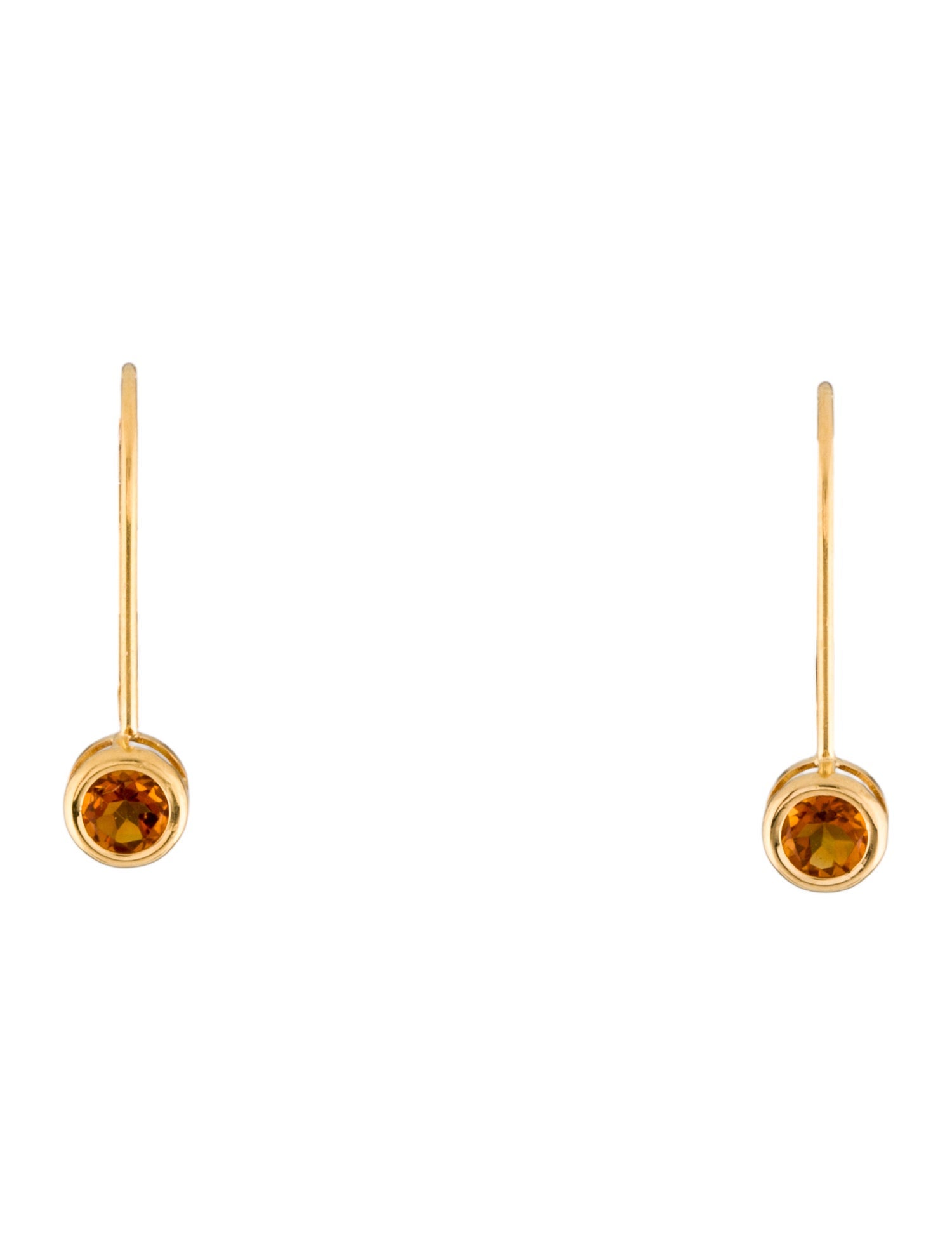 Earrings 14K Citrine Solitaire Drop Earrings