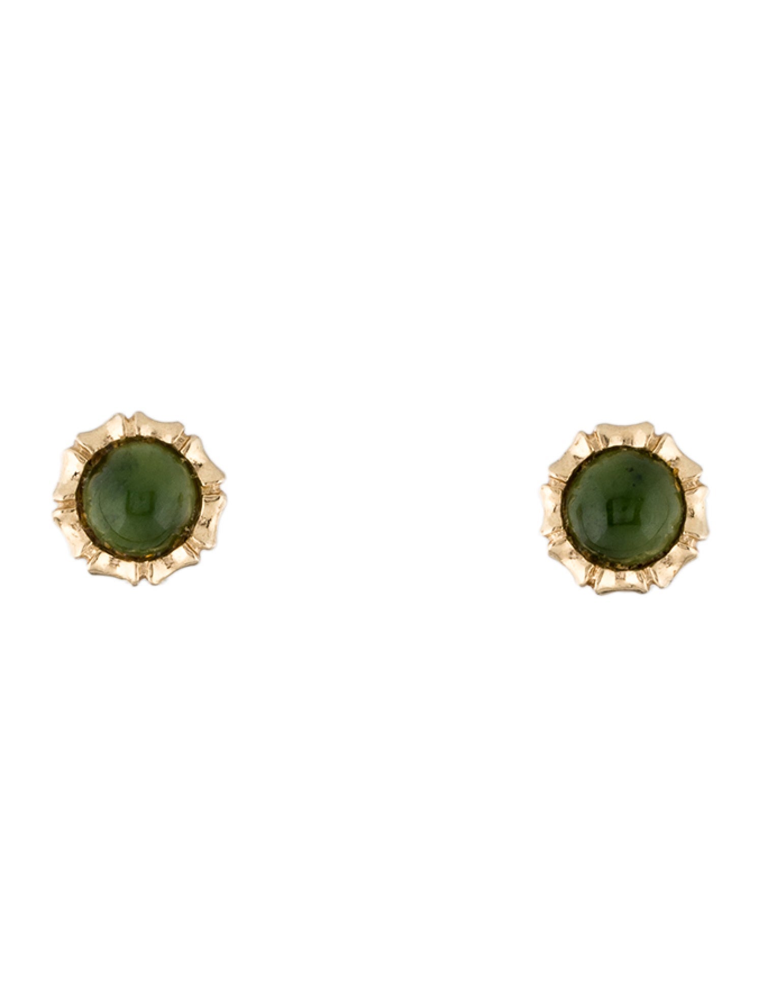 Earrings 14K Nephrite Stud Earrings