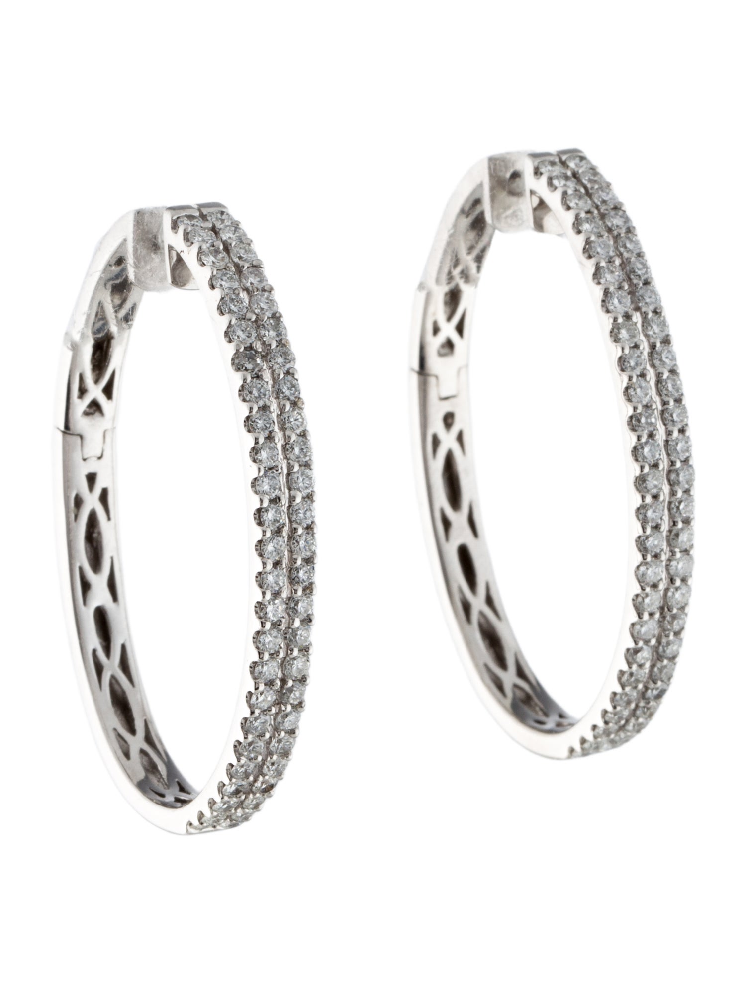 Earrings 18K 2.00ctw Diamond Hoop Earrings