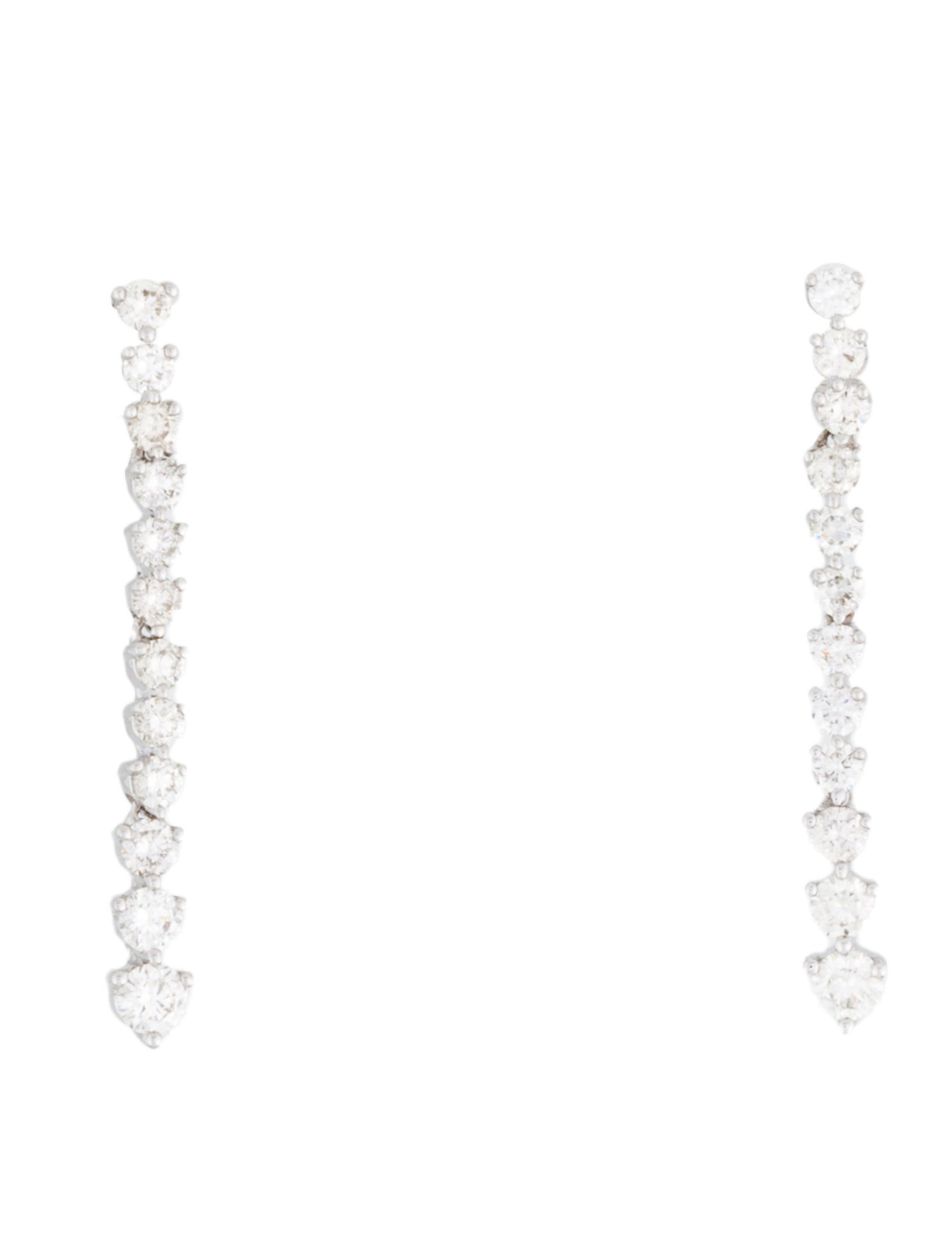 Earrings 14K Diamond Graduated Linear Drop Earrings