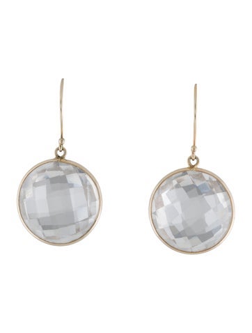 Earrings Drop 14K Quartz