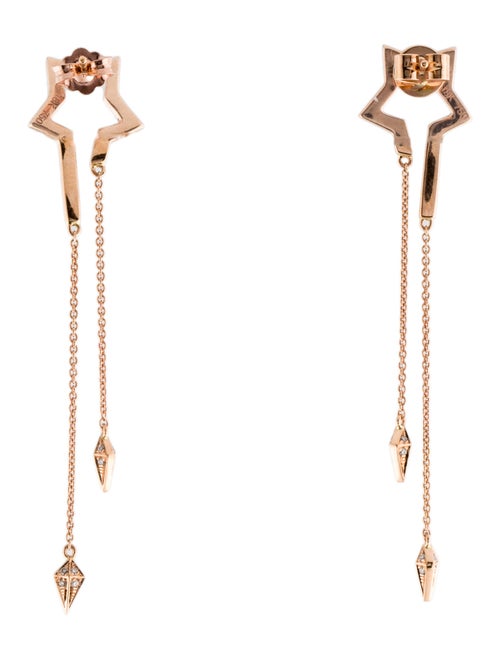 Earrings 18K Diamond Star Chain Drop Earring