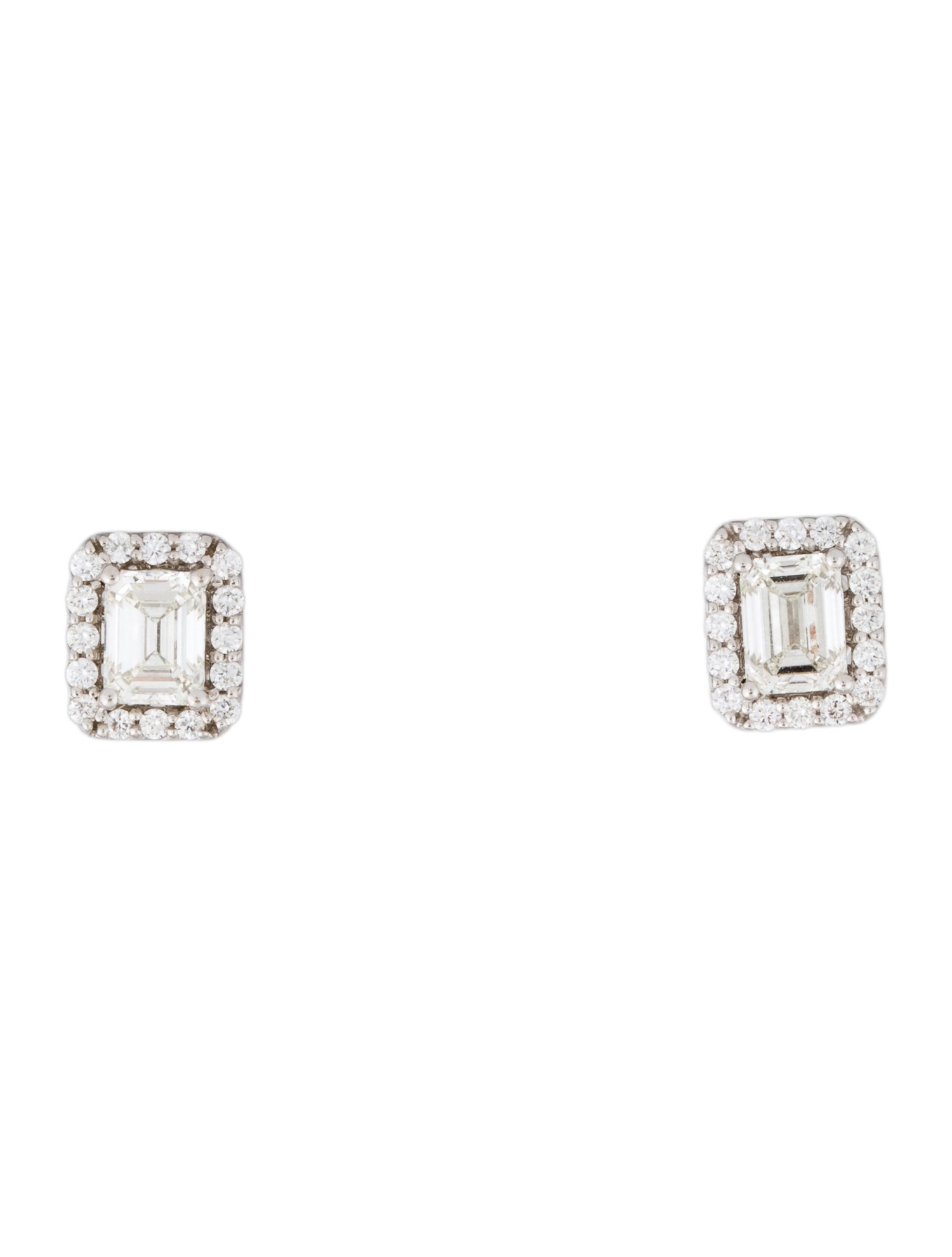 Earrings 14K 1.73ctw Diamond Halo Set Stud