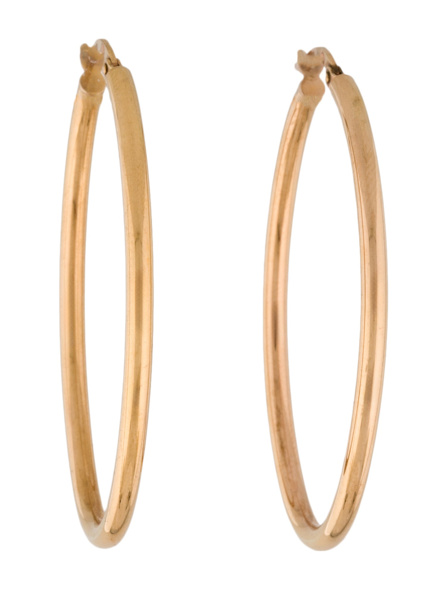 Earrings 14K Hollow Oval Hoop Earrings