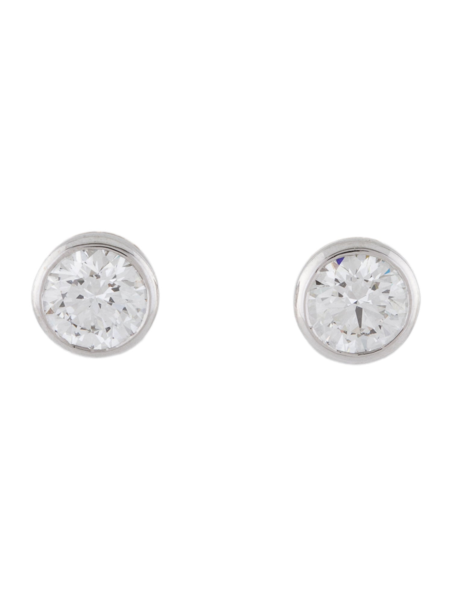 Earrings 14K 2.00ctw Lab-Grown Diamond Bezel Stud Earrings