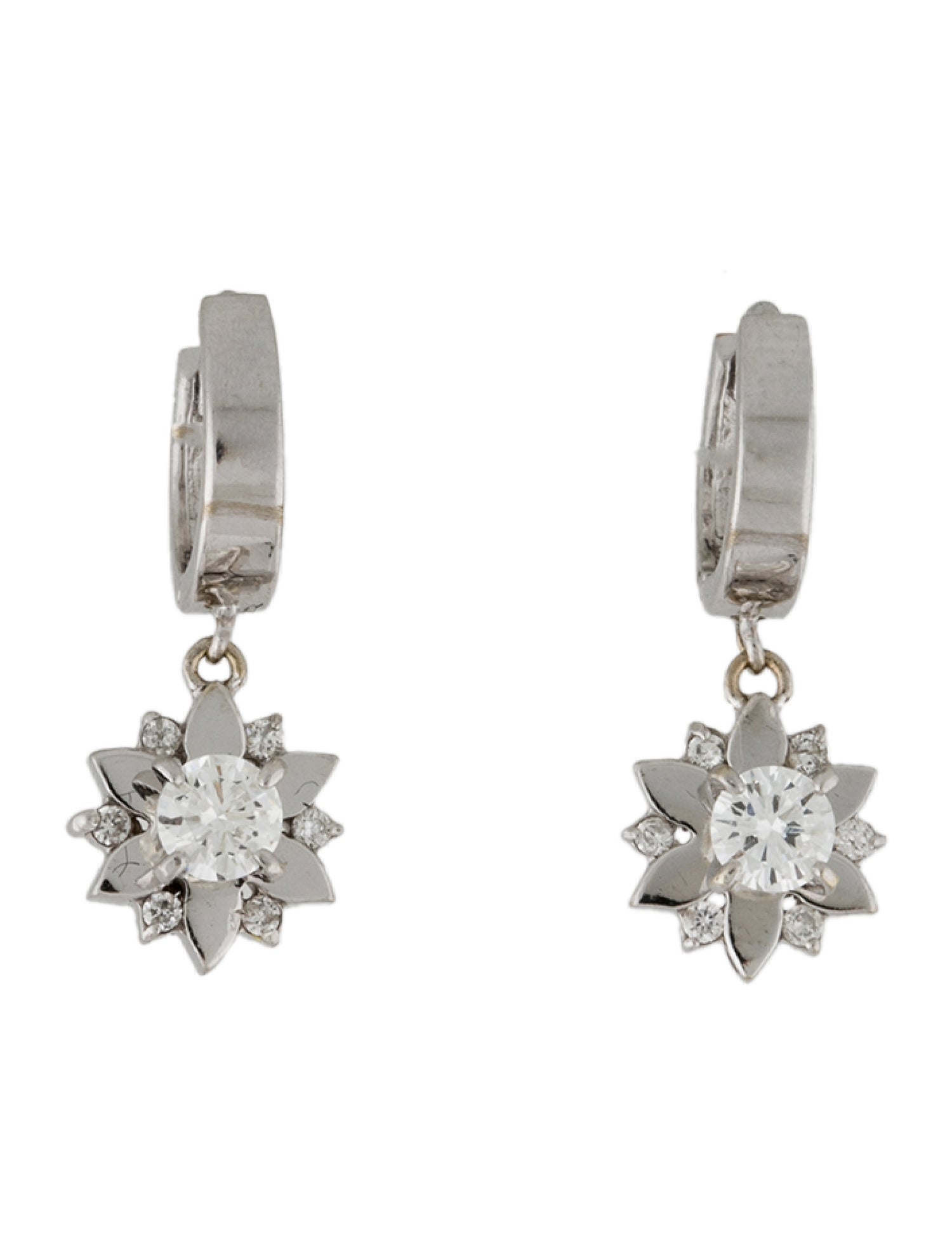 Earrings 14K Diamond Starburst Drop