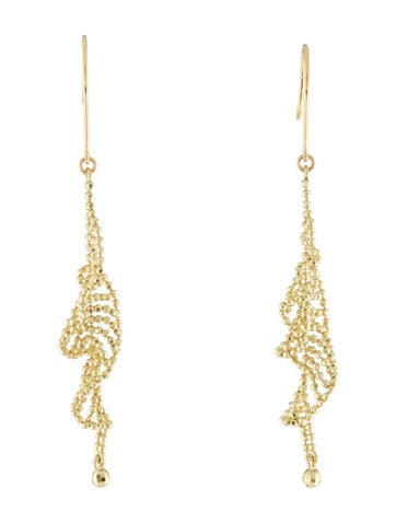 Earrings Drop 18K Beaded