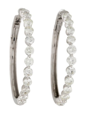 Earrings Hoop 18K 3.60ctw Diamond