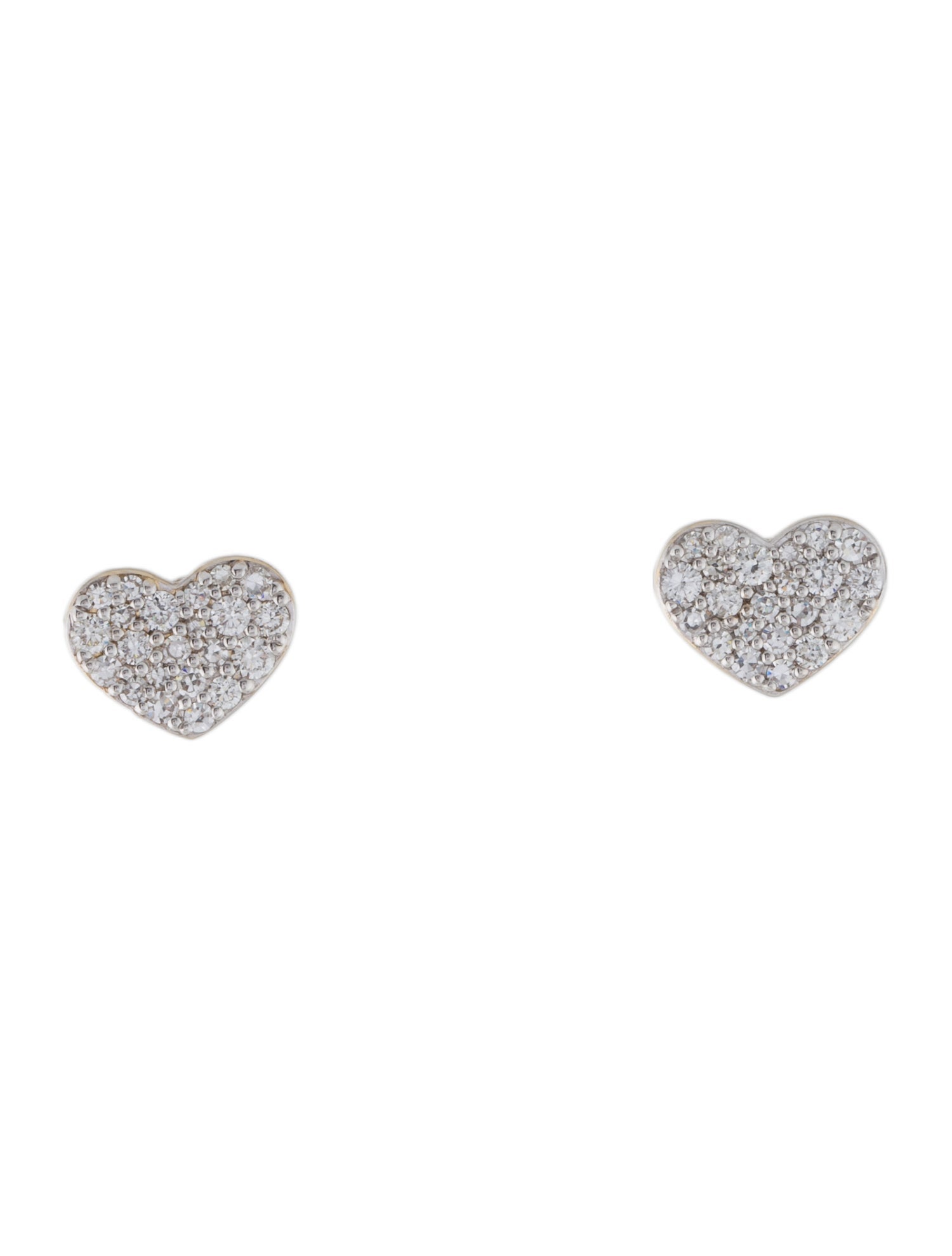 Earrings 14K Diamond Heart Stud Earrings