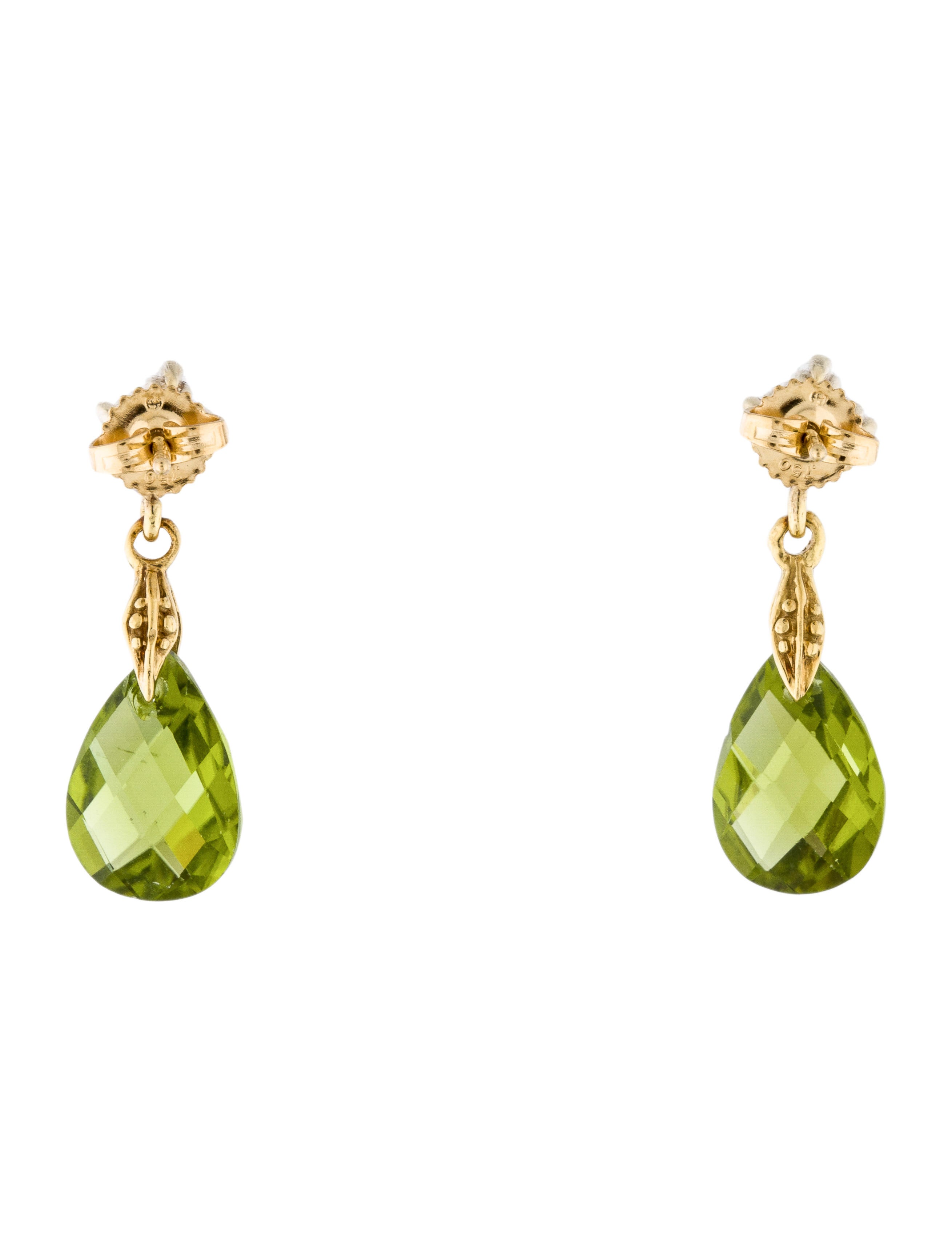 18K Peridot & Diamond Drop Earrings Earrings EARRI34344 The RealReal
