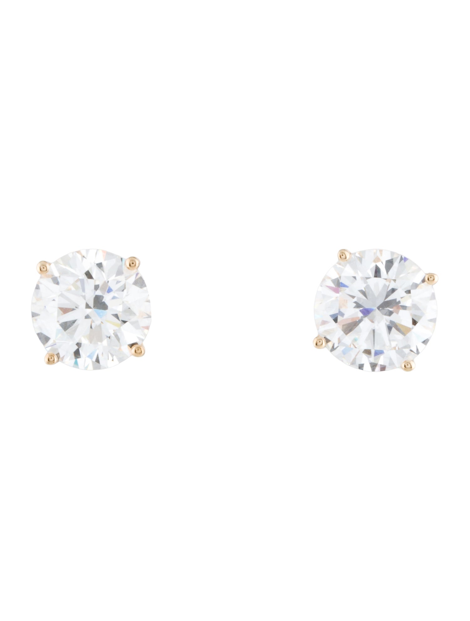Earrings 14K 5.00ctw Lab-Grown Diamond Solitaire Stud Earrings
