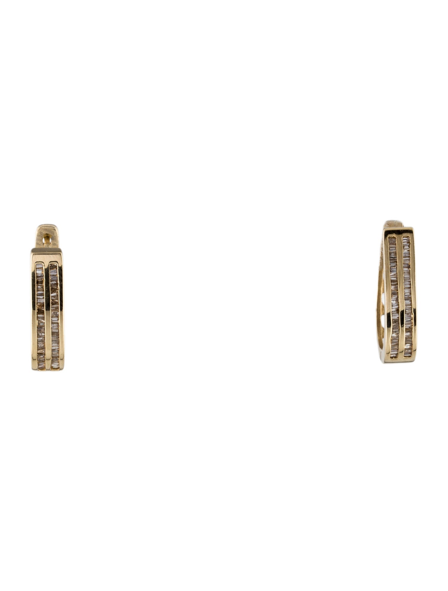 Earrings 14K Diamond Hoop Drop Earrings