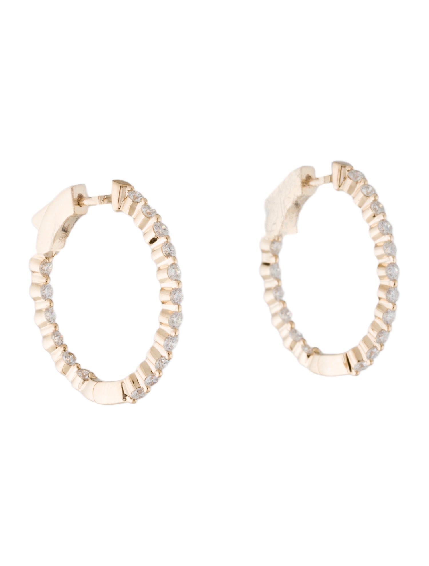 Earrings 14K 1.00ctw Diamond Inside-Out Hoop Earrings