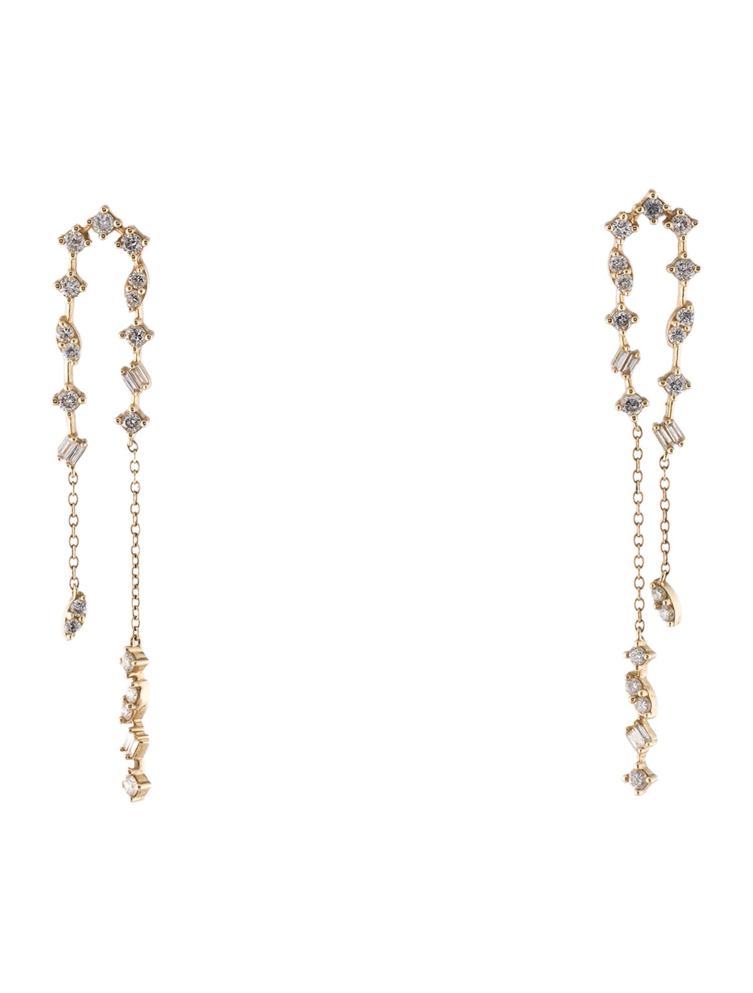 Earrings 14K Diamond Drop Earrings