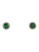 Earrings 14K Emerald & Diamond Halo Stud Earrings