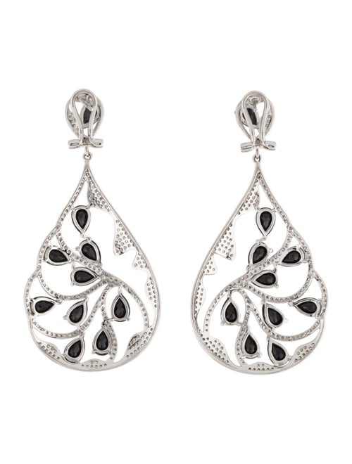 Earrings 14K Diamond, Black, Sapphire, & Spinel Drop Earrings