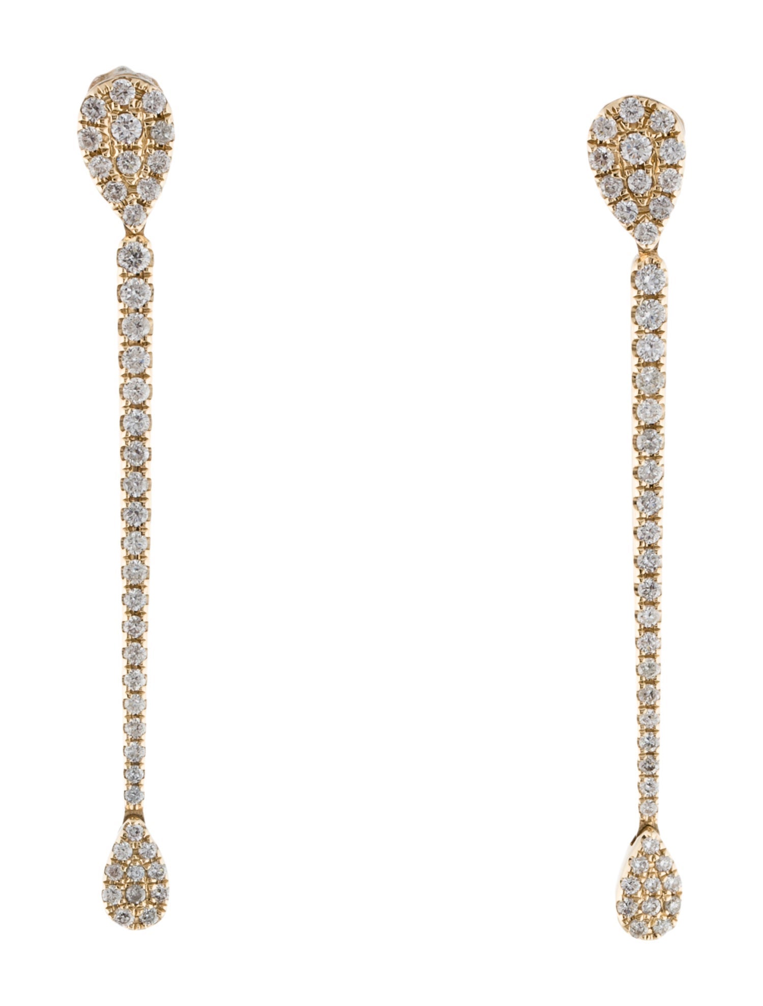 Earrings 14K Diamond Graduated Drop Earrings